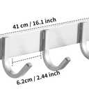 Coat Hook Wall Mount - NHENY Towel Rack with 6 Hooks Hanger for Hanging Clothes, Bags, Keys, and Towels Bathroom, Entryway, Door, 304 Stainless Steel Brushed Nickel