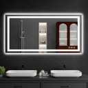 LED Bathroom Mirrors 28"x48" Bathroom Mirror with Lights for Wall, Backlit + Front Lit, 3 Colors, Anti-Fog, Dimmable Brightness for Vanity,Bathroom, Entryway, Living Room