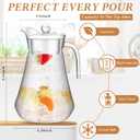 4 Pcs Plastic Pitcher with Lid and Handle Clear Plastic Water Pitcher Shatter Proof Jugs for Drinks Fridge Iced Tea Juice Milk Lemonade Sangria Cold or Hot Beverages (68 oz)