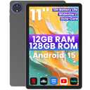 Tablet 11 inch 12GB+128GB+2TB Expandable, 2 Years Protection, Octa-Core, Touch Screen Electronics Tablet for Gaming, Learning,8000mAh Large Battery,Wi-Fi & BT 5.0,Gray