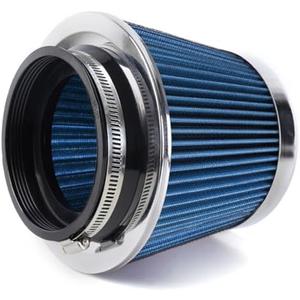 4-Inch Cold Air Intake Filter - Washable, High Performance, 3" or 3-1/2" or 4" Clamp-On Replacement Air Filter Blue