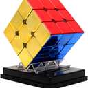HELLOCUBE Cyclone Boys 3x3 Speed Cube Magnetic Reflective Mirror, Sticker less Magic Cube (Colorful)