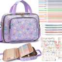 Bible Cover Case for Women, Large Bible Bag w/Shoulder Strap, Bible Study Supplies Journaling Kit Book Carrying Case with Pastel Highlighters 75 Tabs, Mothers Day Christian Gifts for Women Mom Teacher
