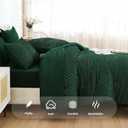 Andency Oversized Queen Comforter Set 7 Piece Dark Emerald Green - Bed in a Bag Oversized Queen Boho Lightweight Fluffy Tufted Bedding Sets with Comforter, Sheets, Pillowcases & Shams