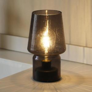 ULAROOM Battery Operated Table Lamps,Small Cordless Table Lamp with Timer,Vintage Bedside Nightstand Decorative Lamp for Bedroom Kitchen Entryway Stairway Shelf Fireplace Corner Decor(Raindrop Grey) (Gray)