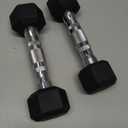 Hex Dumbbells Rubber Coated Cast Iron Hex Black Dumbbell Free Weights for Exercises / 3.5LB Pound