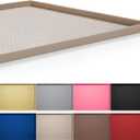 Hubulk Dog Feeding Mat,100% Waterproof Food Grade Silicone Pet Food and Water Bowl Placemat, Dishwasher, High Raised Edge to Prevent Spills,Nonslip Tray to Stop Messes on Floor 28"x18"x0.8", Taupe