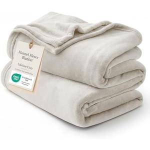 Bedsure GentleSoft Fleece Blanket King Size Linen - 280GSM Soft Lightweight Plush Cozy Blankets for Bed, Sofa, Couch, Travel, Camping