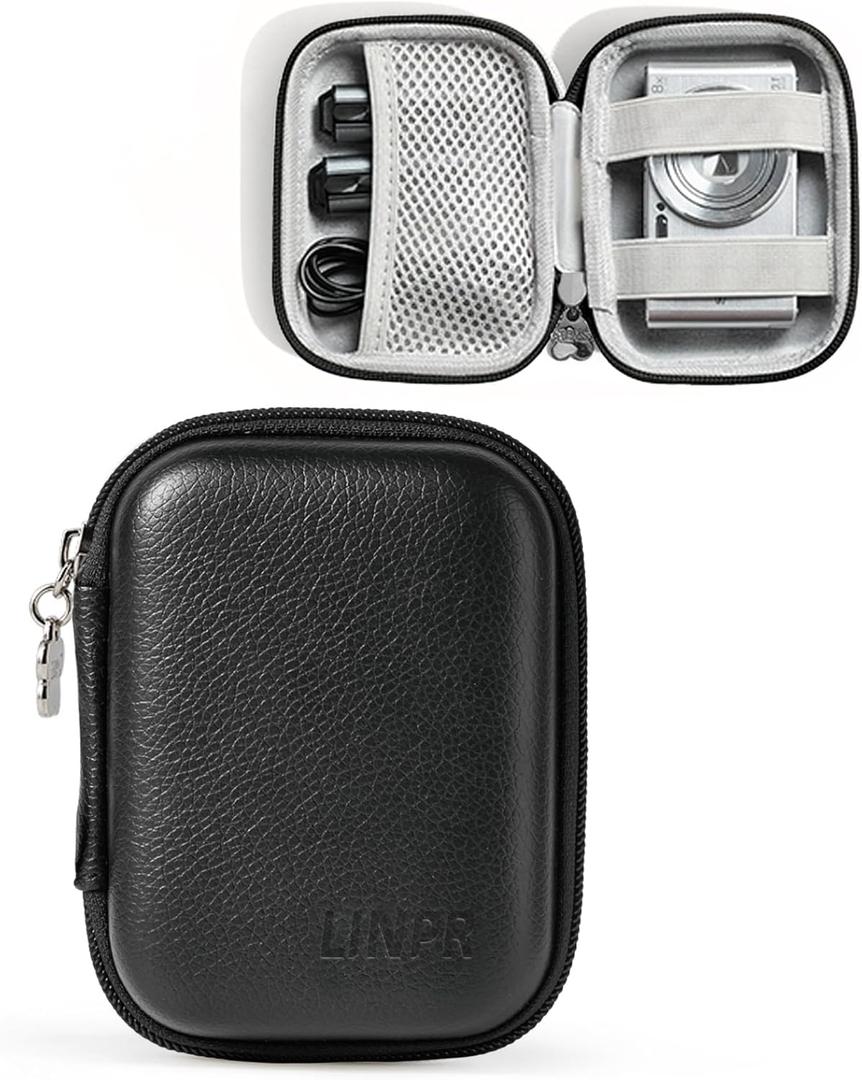 Digital Camera Case for CAMKORY, KODAK PIXPRO FZ45/FZ55, Canon IXUS 285 HS, Lecran, Small Travel Compact Camera Holder with Mesh Pocket for Accessories SD Card (Black)