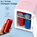 Antarctic Star 4L/6 Cans Compact Refrigerator,Portable Mini Fridge Skin Care,Cooler and Warmer for Bedroom,Car,Office & Dorm, Small Cooler for Cosmetics/Beverage/Food,PINK