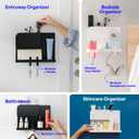 WallShelfie Bedside Wall Organizer & Dorm Decor - Dorm Room Essential, Floating Bedside Shelf Wall Mount Organizer, Remote Control Holder, Cool Teen Girls Trendy Stuff, Room Organization (White)