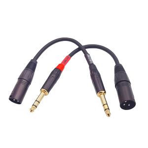 Sam&Johnny 1/4 TRS to XLR Male Cable 2-Pack - Professional Studio Microphone Audio Cable 6 Inch 20AWG Gold Plated