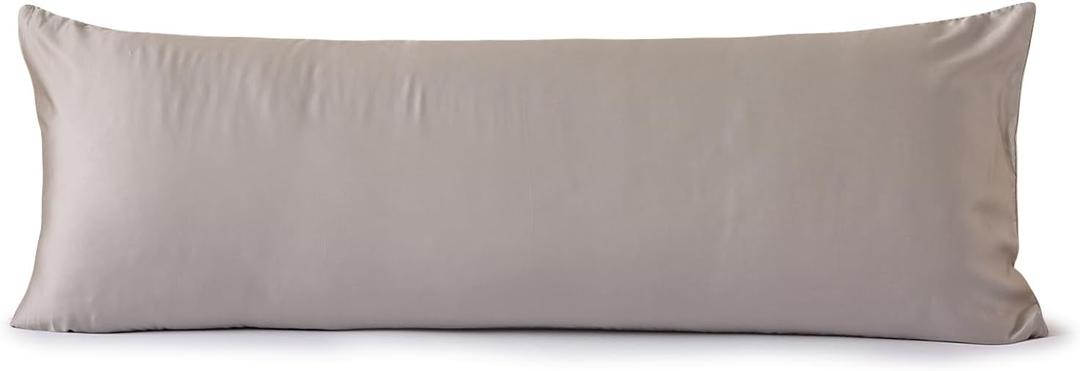 evolive Luxury 100% Tencel Material Silk Feel Cooling Breathable Pillow Cover/Pillowcases (Silver Grey, 21X54 Body Pillow Cover)