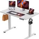 ErGear Small Height Adjustable Electric Standing Desk, 40 x 24 Inches Sit Stand up Desk, Memory Computer Home Office Desk with Two-Piece Desktop (White)