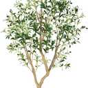 6FT Olive Trees Artificial,Tall Faux Olive Tree with Lifelike Branches and Realistic Olives, Lush and Elegant Fake Olive Tree with for Indoor Outdoor Office Living Room Decor