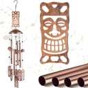 VioraWhite Tiki Wind Chimes Outdoor Decoration for Women Men Mom Wife Grandma Tiki Gifts Memorial Metal Wind Chimes for Outside Indoors, Lawn, Patio, Home, Porch, Yard Decor, Garden Decor
