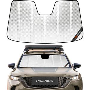 Pigenius Windshield Sun Shade for Mazda CX50 2023-2025. Reflective Aluminum Film Front Window Sunshade - BLAZBLOCK