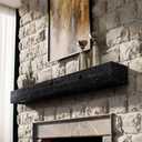 BoscoMondo Fireplace Mantel, Wall-Mounted 66 inch Floating Shelf for Wall, Tv Shelf, Rustic Shelf - 8x6x66 Intense Black