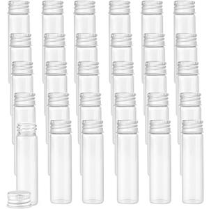 30 Pack 20ml Glass Sealed Bottles Empty Sample Vials Container Clear Tiny Jars Wish Bottle with Aluminum Screw Lid for Liquid DIY Crafts Party Favors Jewelry Beads