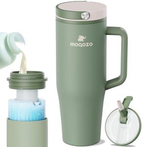 Reuseable Breastmilk Storage Bottle, Portable Breast Milk Cooler for Outdoor Travel TSA Approved, 40oz Larger Capacity Chiller Container Keeps Milk Fresh for 24+ Hours (Green)