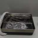 Extra Large Two Tier Stainless Steel Dish Drainer Drying Rack with Drainboard for Kitchen Counter, Modern Black and Silver, Rust Proof Metal, Space Saving Double Countertop Big Plates Dryer and Tray