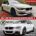 2012-2015 Compatible with BMW 3 Series F30 Sedan Base Bumper, Front Lip Splitter, 3-Piece Design, Gloss Black ABS WheelX