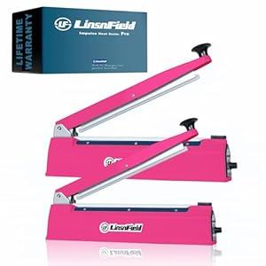 LinsnField Sealer Pro, Patented 8-inch Impulse Heat Sealer, 2-mm Sealing Width Super Heavy Duty Bag Sealing Machine with Extra 2 Replacements, 1Fuse Included, Dragon Fruit