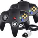 Classic 64 Wired Controller Joystick for N64 Game System N64 Console (2Packs, Black)