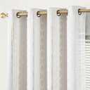 jinchan 95% Blackout Boho Curtains 84 Inches Long for Bedroom Living Room Golden Geometric Foil Printed Curtain Grommet Top Room Darkening Drapes Off White 52 x 84 2 Panels