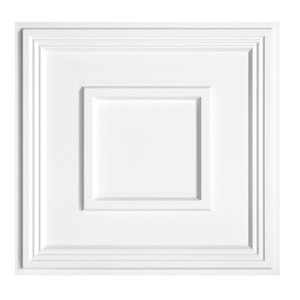 STICKGOO Glue Up Ceiling Tiles, 24x24 Inch PVC Decorative Drop Ceiling Tile Golden Coffee 48 Sq. Ft, Pack of 12 Tiles, White