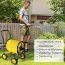 Garden Hose Reel Cart, Heavy Duty Steel Reel with Wheels, Garden Hose Holder for Outside, Backyard, or Lawn, Mobile Garden Cart Holds Up to 250 ft of 5/8