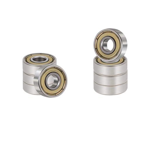 Deep Groove Radial Ball Bearing 8 mm x 22 mm x 7 mm (ID x OD x Width) | 0.315 in x 0.866 in x 0.276 in x ABEC-5 Double Metal Shield for Skateboard, 3D Printer, Scooters, 8 Pieces
