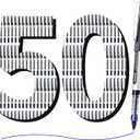 EYEYE 0.5mm Rollerball Pens Blue, 50 Pack Extra Fine Point Liquid Ink Roller Ball Pen Quick Dry, Blue Ink Pens Fine Point Smooth Writing Pen for Journaling, Note Taking, Office, School Supplies