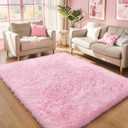 Pink Fluffy 4x6 Area Rugs for Bedroom Girls, Soft Washable Fuzzy Furry Shag Rug for Kids Room, Nursery, Dorm Decor, Cute Plush Carpet for Baby Toddler