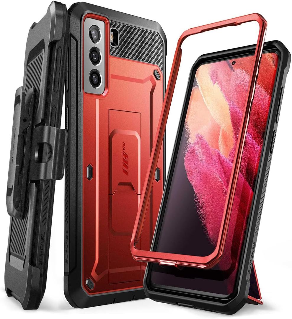 SUPCASE Unicorn Beetle Pro Case for Samsung Galaxy S21+ Plus Phone Case Ruddy | with Stand, Built-in Front Frame, Belt-Clip, Military-Grade Protection, Full-Body, Rugged, Galaxy S21+ Plus