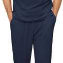 JiniGolla Men Lounge Set Comfy Sleepwear Short Sleeve Pjs Set Soft 2 Piece Pajama Cozy Nightwear with Pockets (Medium, Navy Blue)