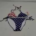 beautyin Women's Bikini Swimsuit Triangle String Halter Two Piece Bathing Suits (X-Large, Flag)