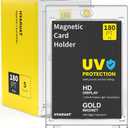180pt One Touch Card Holder - 5 Pack Super Thick Magnetic Card Holders for Patch Cards, Clear