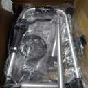 Loyoda Folding Walker with 2 Skis and 5" Wheels, Lightweight Walkers for Seniors and Adults, Supports Up to 350 Pounds, Adjustable Height, Compact Standard Walker, Black