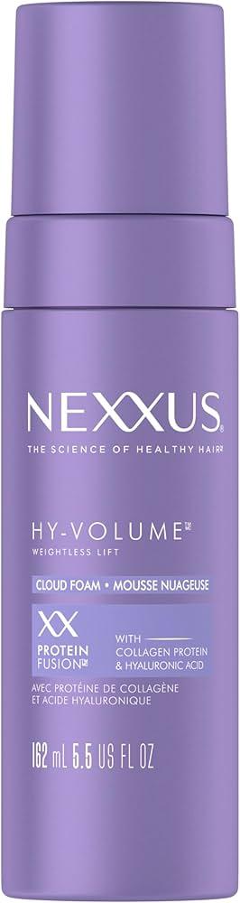 Nexxus Hy-Volume Weightless Lift Cloud Foam Treatment For Flat & Limp Hair, 48 Hours Volume, Proteinfusion With Collagen & Hyaluronic Acid, 5.5 Fl Oz