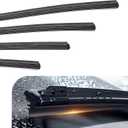 4 PCS Wiper Blade Refill, 28" Silicone Frameless Windshield Wiper Refills, Adjustable Wiper Blade Inserts, Universal Front Rear Windshield Wiper Baldes Rubber Strip for Most Cars (Black)