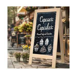 20 x 40 Inch Wooden Sandwich Board Signs Outdoor, Chalk Board Easel Sign,Double-Sided a Frame Chalkboard Sign,Extra Large Chalkboard Easel,Sidewalk Sign,Chalk Board Sign Board. (20 x 40 Inch)