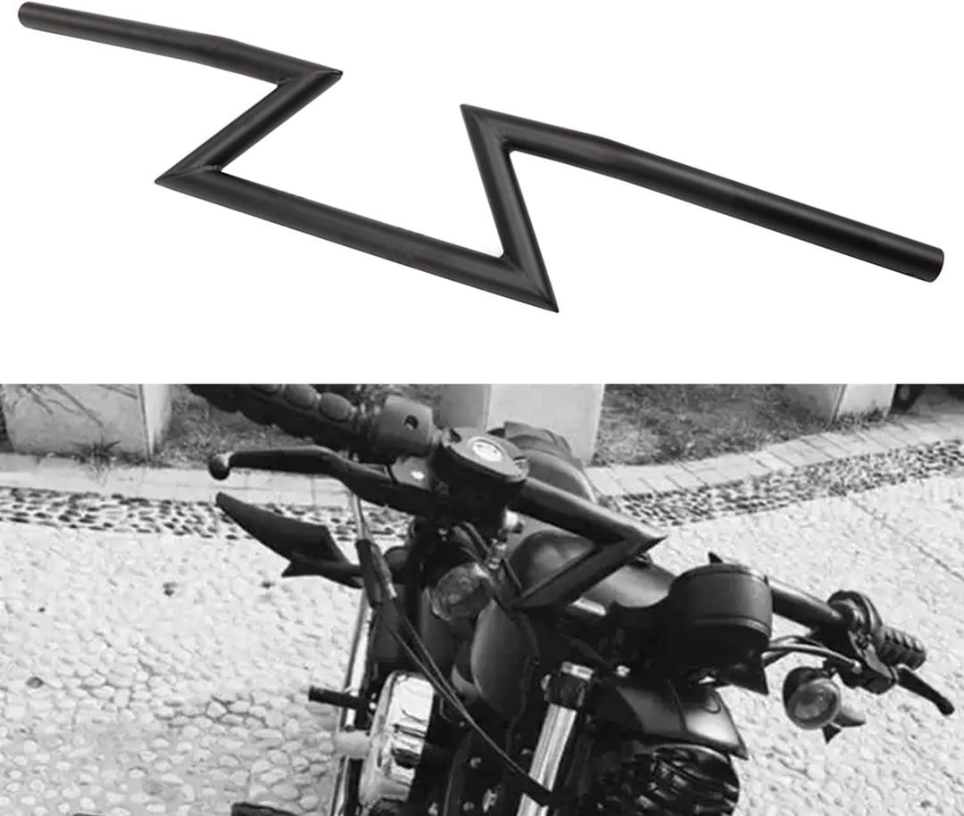 AnXin 1" 25MM HandleBar Z Handle Bars Universal For Sportster Cruiser XL 883 1200 Custom Chopper Dyna Softail Bobber Street Bob Touring Road King Road Street Glide Black