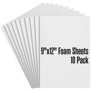 Houseables Foam Sheets for Crafts, EVA Foam, Thin EVA Craft Sheets, Foamy Paper Board, for Art, Cosplay, Costume, Crafting, Kids Project, Scrapbook, Padding, Plain, White, 6mm, 10 Pack, 9 x 12 Inch