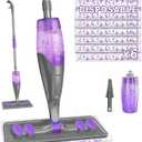 IOPRETTY Spray Mops for Floor Cleaning - Wet Dry Mops with 6 Disposable Pads for Swiffer Powermop - Refillable Bottle for Hardwood Tile Home Kitchen - Absorbs Pet Hair Dust Stains (Gray)