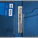 Leather for Men & Women Front Pocket Card Holder | Minimalist Wallet | Front Pocket Wallet | Leather Card Sleeve | Minimalist Handmade Card Holder (Blue)