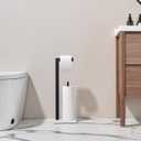 Matte Black Toilet Paper Holder Stand for Bathroom