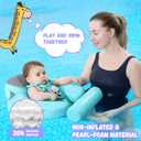 GENTEACO Mambobaby Baby Swim Float with Canopy Non-Inflatable Infant Pool Float with Tail 3-24 Months Avoid Flip Solid Skin-Friendly Material for Toddler Boys Girls