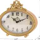 NIKKY HOME Vintage Table Top Clock, Silent Small Shelf Desk Clock Battery Operated Rustic Design, Home Decor for Living Room, Bedroom, Bedside, Gift Clock - Gold