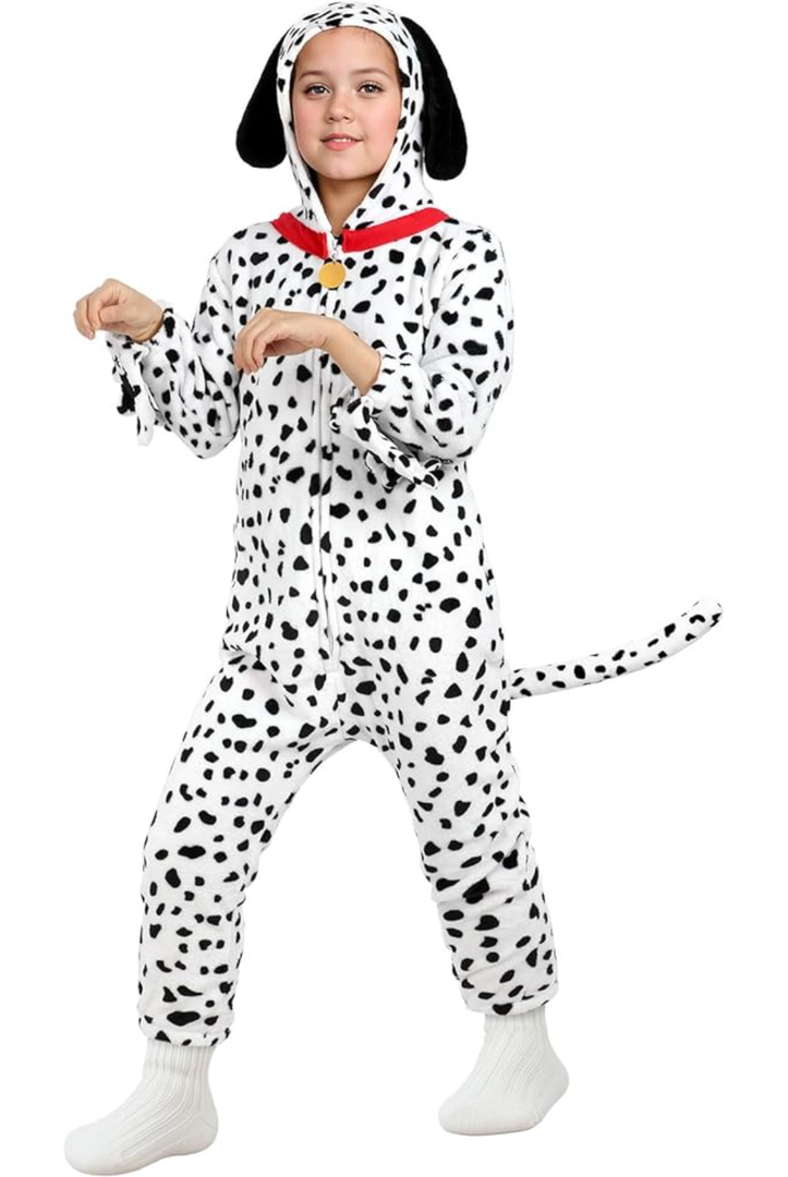 GIFTINBOX Cat Costume For Girls, Animal Costume, Black Cat Dalmatian Costume for Kids, Halloween Costumes for Kids, Size L